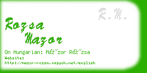rozsa mazor business card